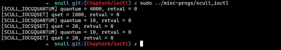 ioctl result from user space program